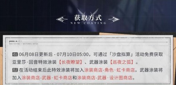长夜瞭望涂装获得方法 选择合适的战斗方式快速清除敌人