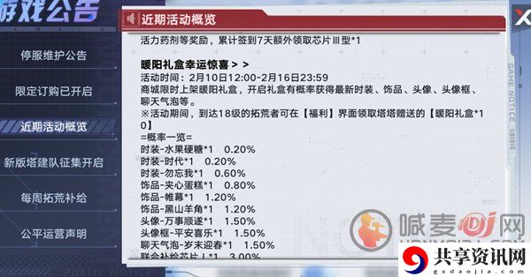幻塔暖阳礼盒奖励包含有哪些物品 初春印章获取的方式展示