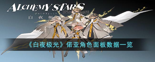 偌亚角色面板数据一览 攻略明确成长方法