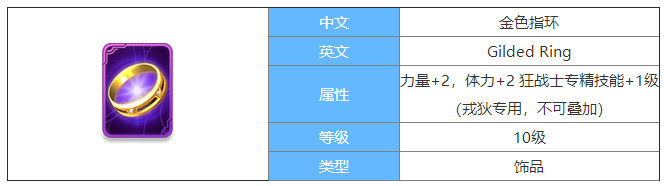 剑与家园金色指环图鉴介绍-金色指环属性怎么样