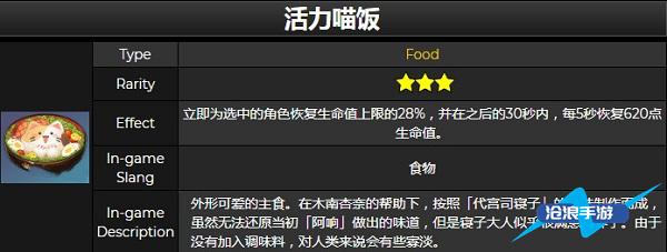 原神活力喵饭食谱配方介绍：攻略明确特长定位