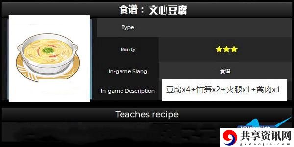原神文心豆腐食材配方介绍：攻略明确升级要点