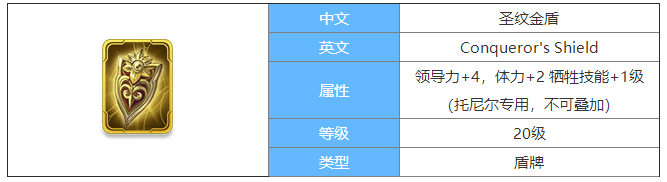 剑与家园圣纹金盾图鉴介绍-圣纹金盾属性怎么样