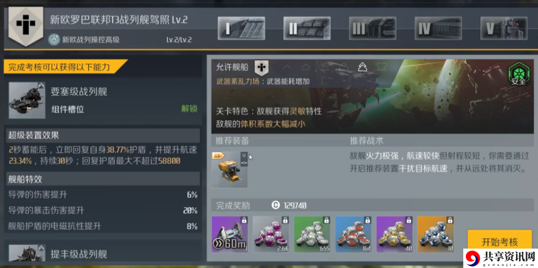 第二银河新欧罗巴联邦t3战列舰驾照lv.2装备推荐