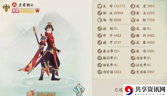 轩辕剑剑之源皇甫朝云强度评测 皇甫朝云对比分析