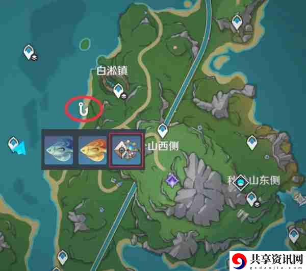 原神灰河渡手钓鱼地点分布图 灰河渡手精炼材料钓鱼点位攻略