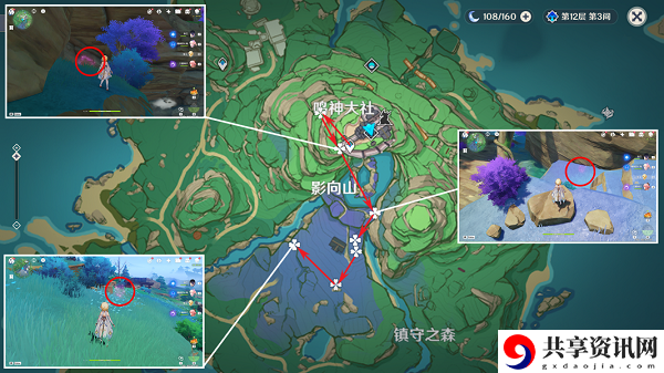 绯樱绣球采集路线图 游戏音效与氛围
