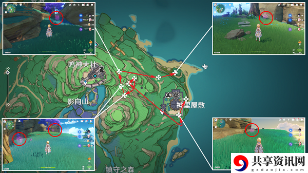 绯樱绣球采集路线图 游戏音效与氛围