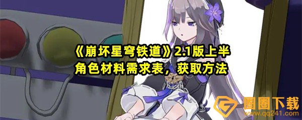 崩坏星穹铁道2.1上半角色养成素材有什么-崩坏星穹铁道2.1上半角色养成部分素材怎么获取一览[图文]