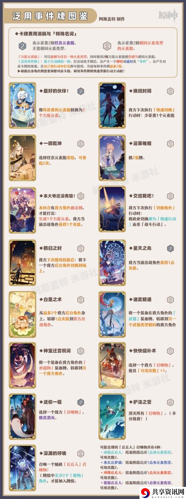 七圣召唤行动牌效果一览 快速了解任务要求