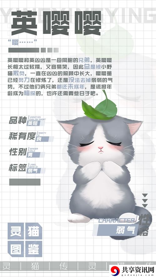 灵猫传双生兄弟爱哭包英嘤嘤属性图鉴：稀有坐骑捕获思路