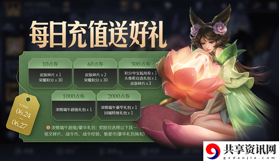 王者荣耀端午节每日充值活动送了什么-端午节每日充值活动分享介绍