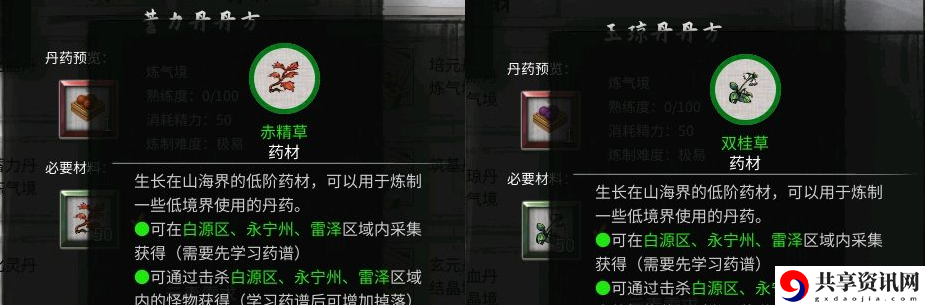 鬼谷八荒丹方有哪些 炼丹配方大全